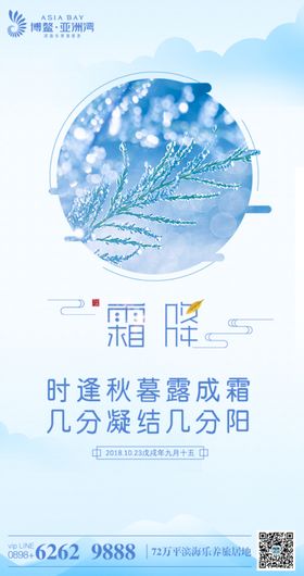 霜降传统节气水墨海报简约