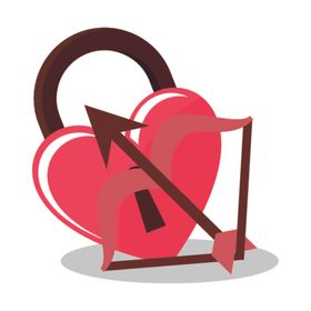 一箭穿心卡通设计素材心锁