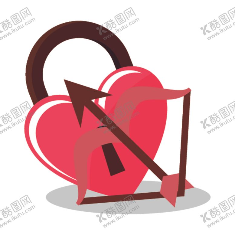 编号：54706010230856105774【酷图网】源文件下载-一箭穿心卡通设计素材心锁
