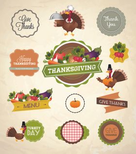 感恩节装饰元素集合