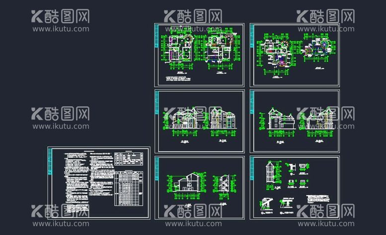 编号：75703111202312458202【酷图网】源文件下载-别墅施工图