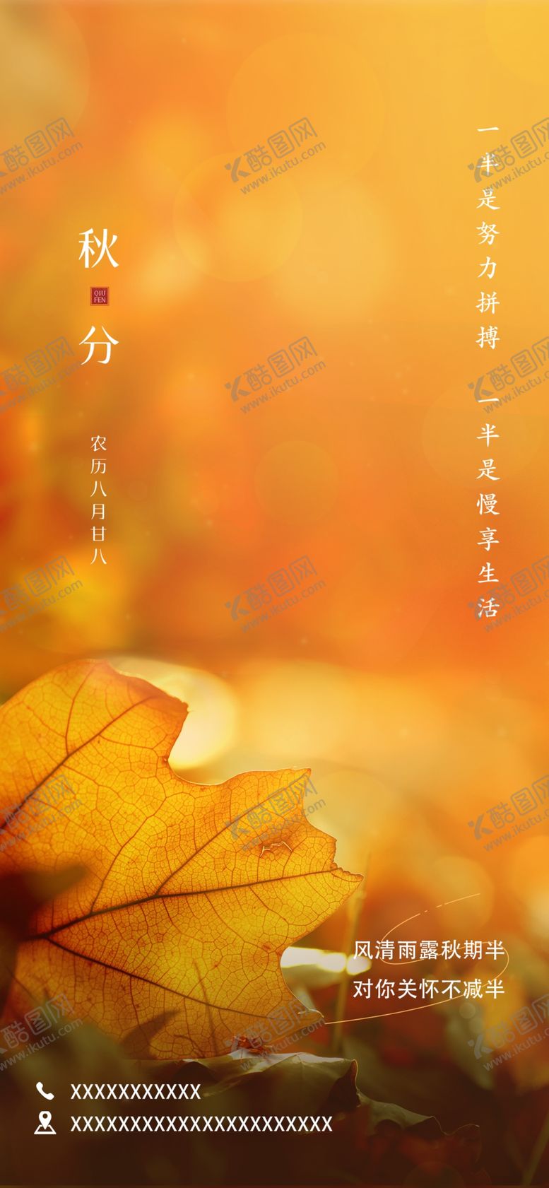 编号：54230902201355254815【酷图网】源文件下载-通用秋分节气祝福实景海报