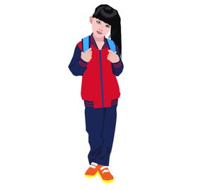 小学生 女生  AI  矢量