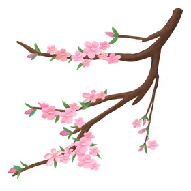 手绘粉色桃花免扣素材图片油画十里林背景