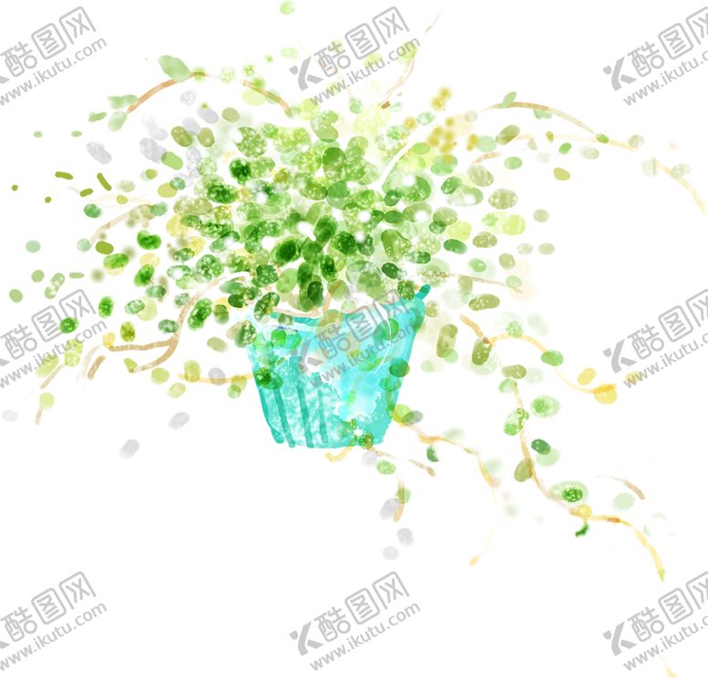 绿色植物背景装饰画壁纸