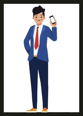 手绘商务人物办公士办公