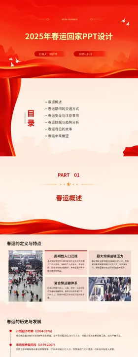 2025年春运回家PPT设计