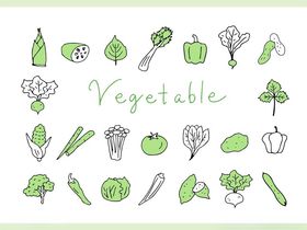 手绘橘色花卉图案集合