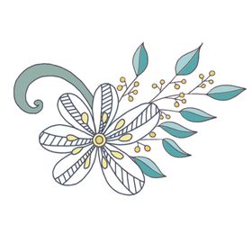 原创紫色小花朵植物手绘插画