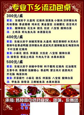 专业下乡流动包桌海报