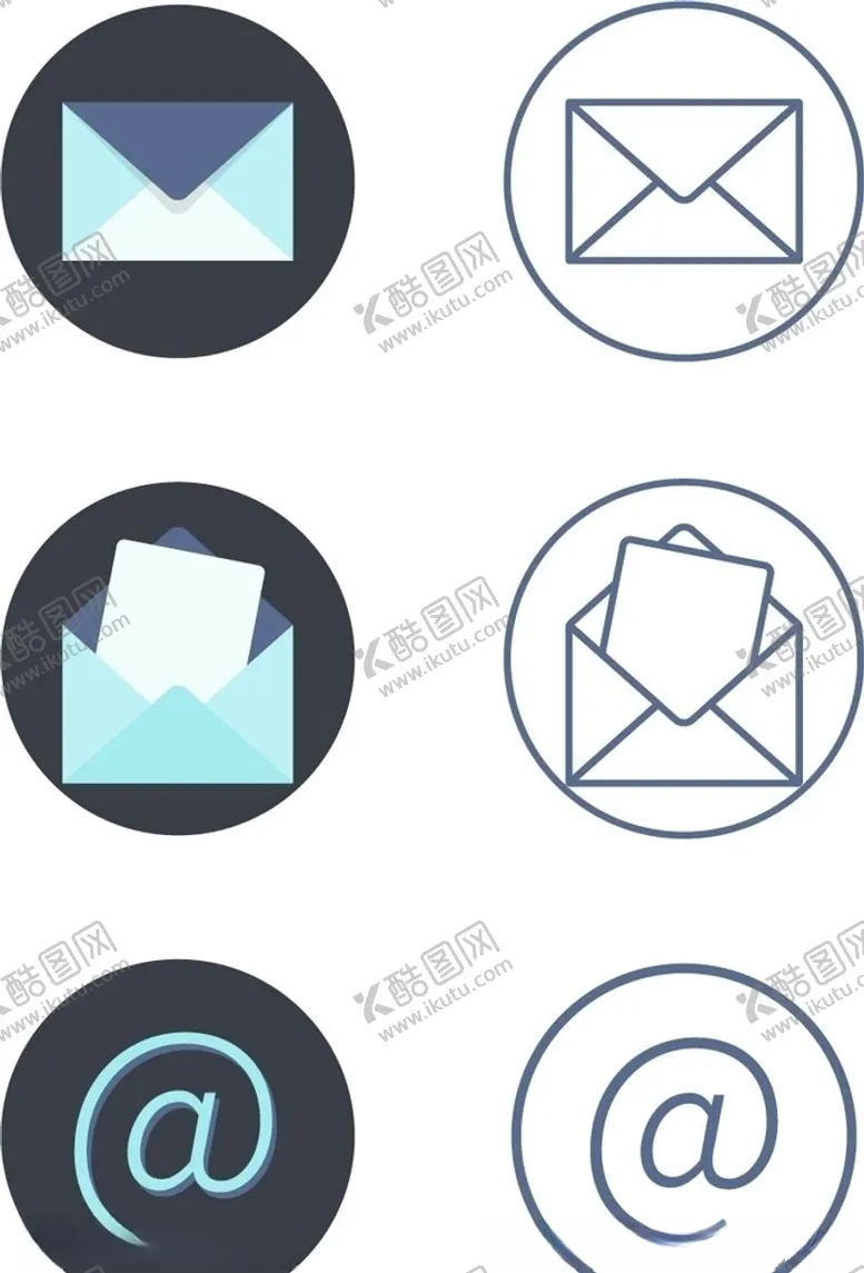 编号：87571607022136257279【酷图网】源文件下载-矢量电子邮件电子信箱图标
