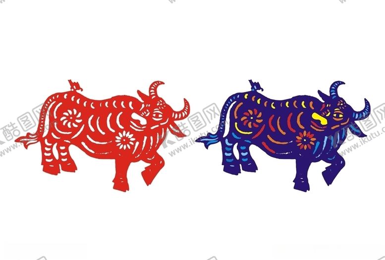 编号：52821806262341567055【酷图网】源文件下载-牛剪纸