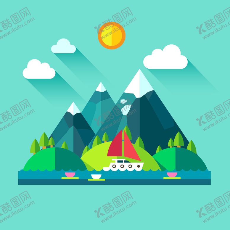 编号：46093810221539472295【酷图网】源文件下载-扁平化旅游插画
