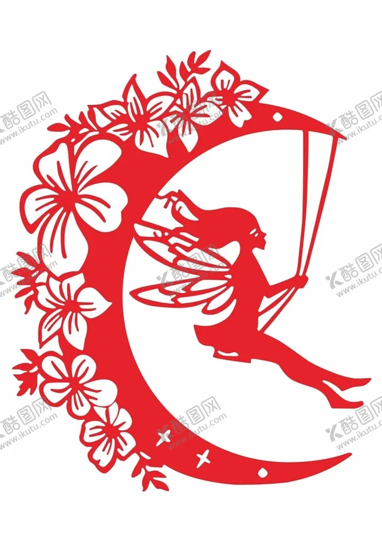 编号：48270406300339528046【酷图网】源文件下载-月下花中荡秋千的精灵