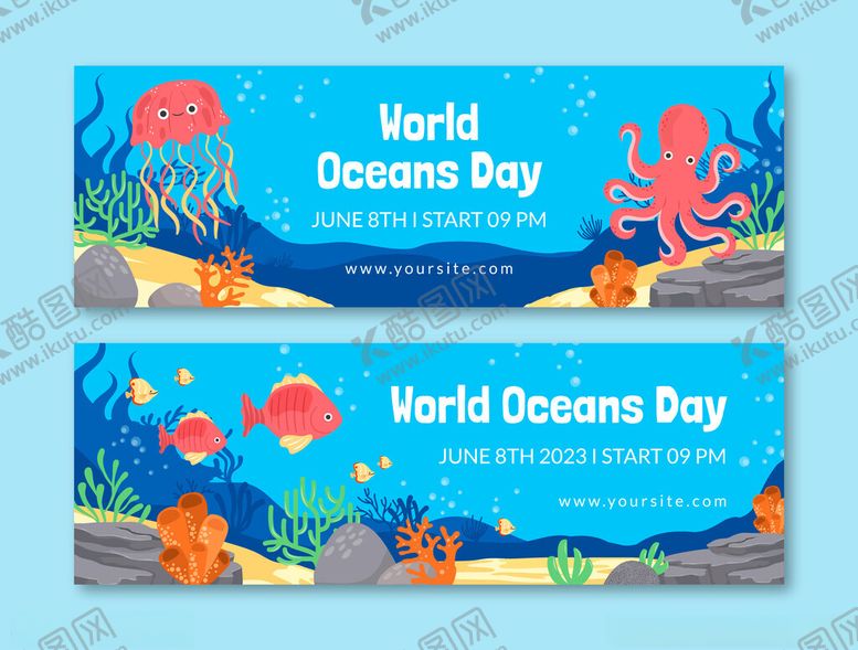 编号：28869409261358137228【酷图网】源文件下载-世界海洋日宣传横幅设计