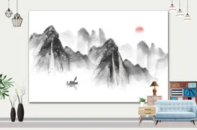 风景画油装饰水墨禅意水墨抽象水墨