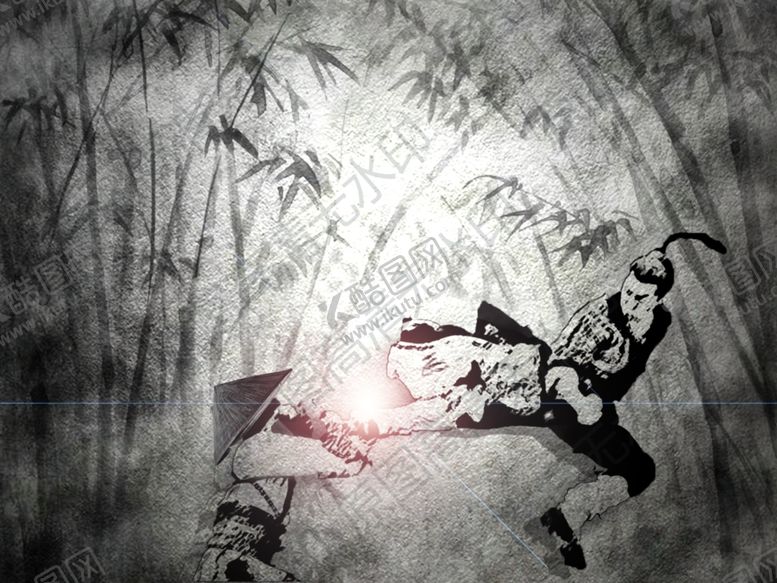 编号：27538810041348574065【酷图网】源文件下载-江湖武侠水墨决斗