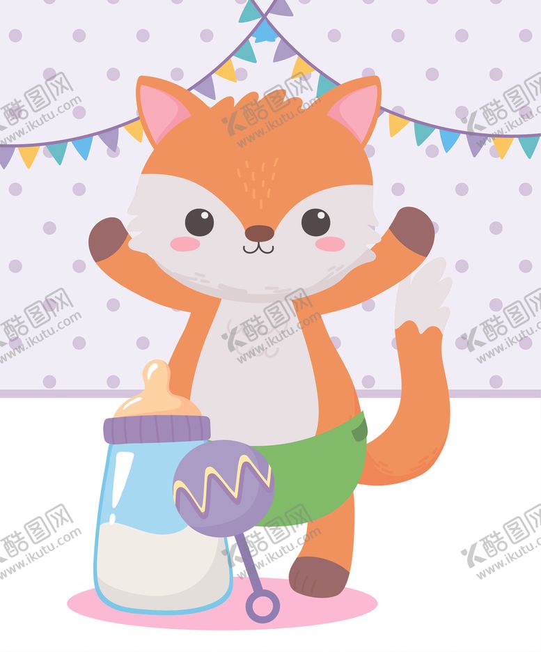 编号：91623909211916592978【酷图网】源文件下载-手绘淡彩动物