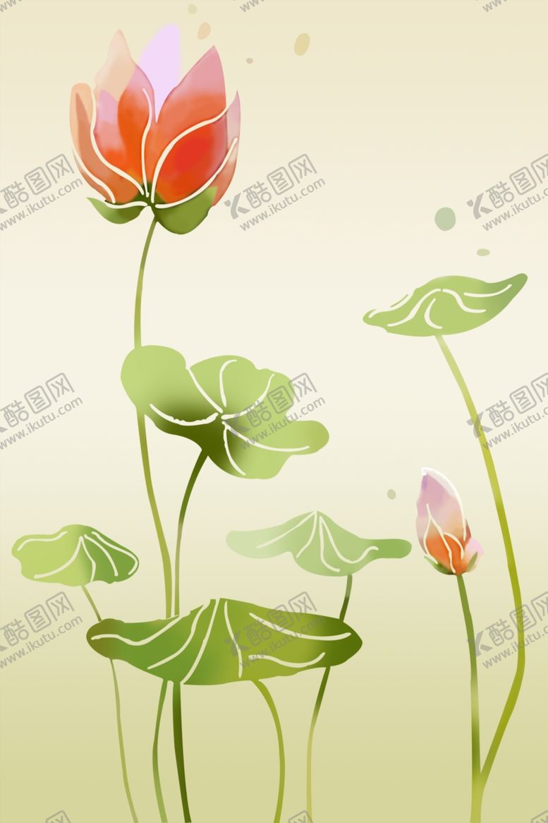 编号：82096707072051261473【酷图网】源文件下载-小清新荷花玄关画