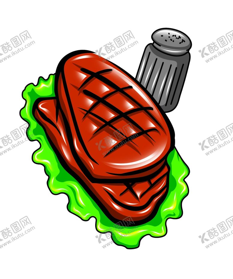 编号：66670102282227002553【酷图网】源文件下载-卡通牛排PS分层