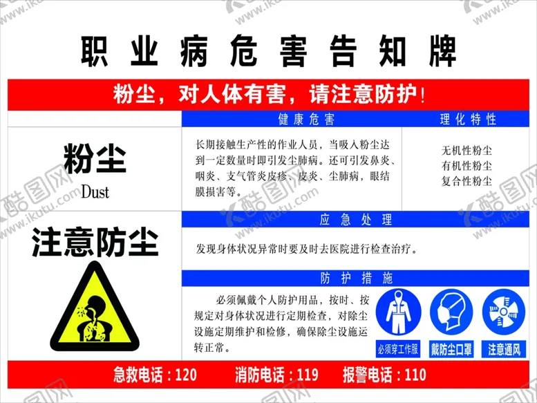 编号：80735202240700427287【酷图网】源文件下载-粉尘告知卡
