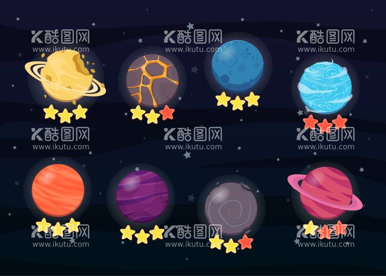 编号：80144211300500145312【酷图网】源文件下载-星球卡通插画