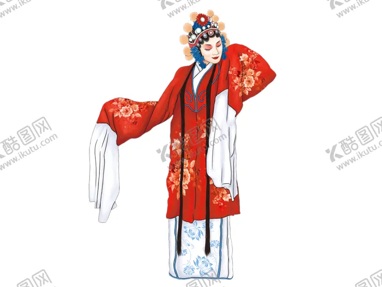编号：54912801271624168182【酷图网】源文件下载-国潮 插画 手绘女孩 京剧戏曲