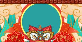 国潮背景古典新中式时尚中风