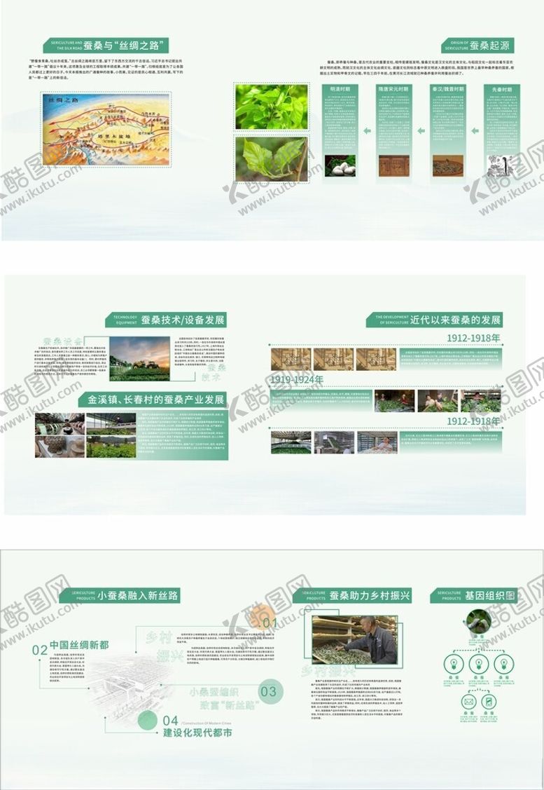 编号：62642904010620203081【酷图网】源文件下载-绿色环保蚕桑展厅展墙