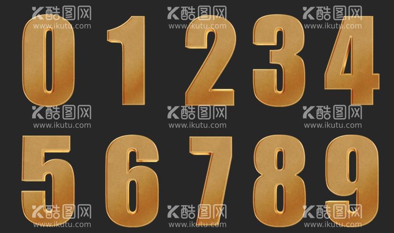 编号：77760112211149546546【酷图网】源文件下载-金色数字图片