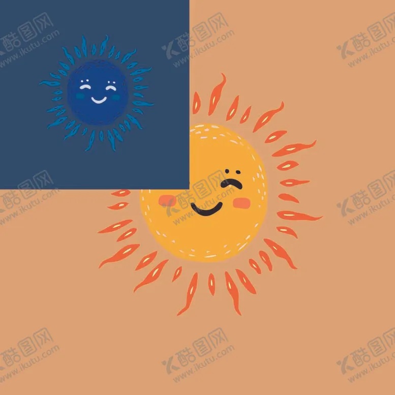 编号：16447912052329212486【酷图网】源文件下载-可爱太阳卡通绘画儿童插画