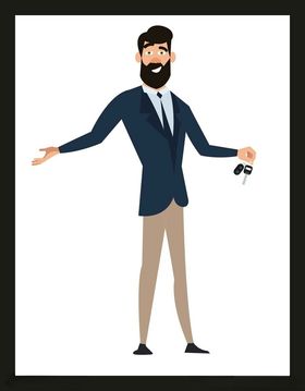 手绘商务人物办公办公士