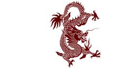 龙剪纸标志标识图标素材