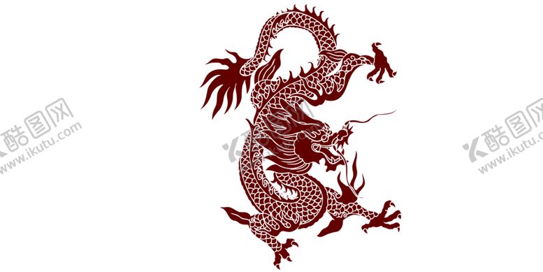 编号：66586706242333416228【酷图网】源文件下载-龙剪纸标志标识图标素材