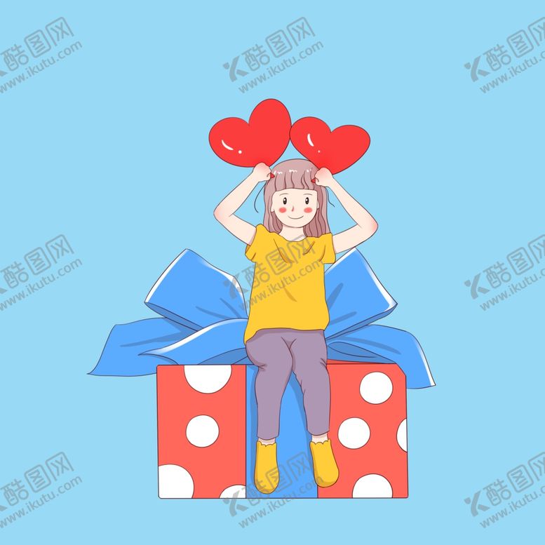 编号：28052909211434138996【酷图网】源文件下载-坐在礼物上的女孩