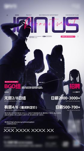酒吧B组招聘海报