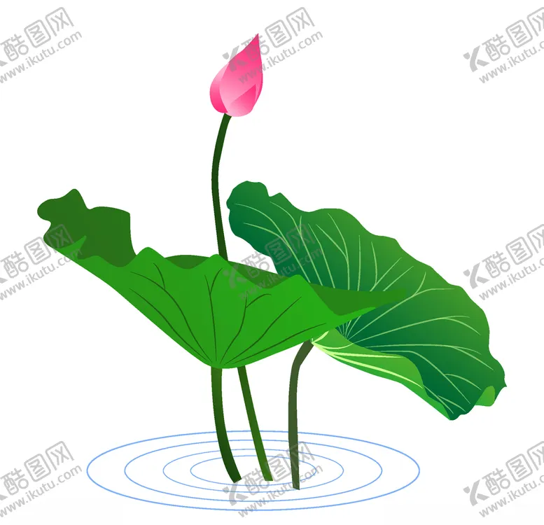 编号：10306903301352037681【酷图网】源文件下载-粉色荷花花骨朵插画