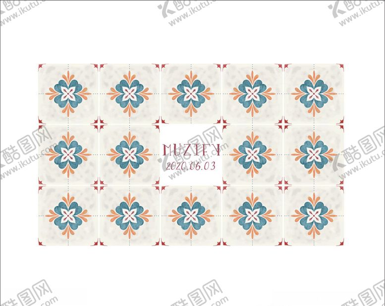 编号：69468606191209374281【酷图网】源文件下载-复古花卉瓷砖图案