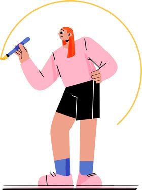 手持画笔的创意时尚人物