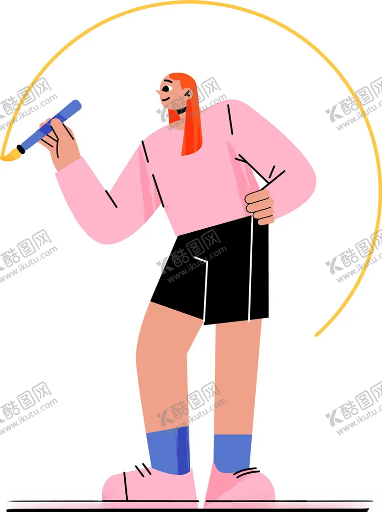 编号：31558804160141259943【酷图网】源文件下载-手持画笔的创意时尚人物