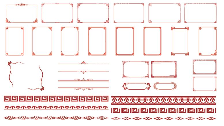 编号：55587912080049598378【酷图网】源文件下载-中式花纹边框