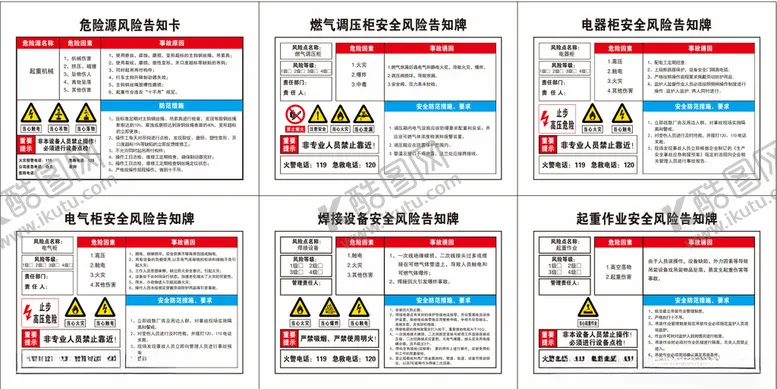 编号：10548002152003009632【酷图网】源文件下载-重点部位风险告知卡