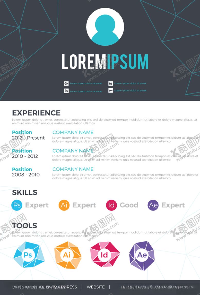 编号：18829309101535407643【酷图网】源文件下载-简历模板设计