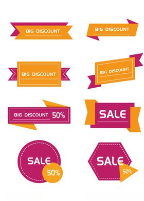 促销标签爆款热卖特惠清仓