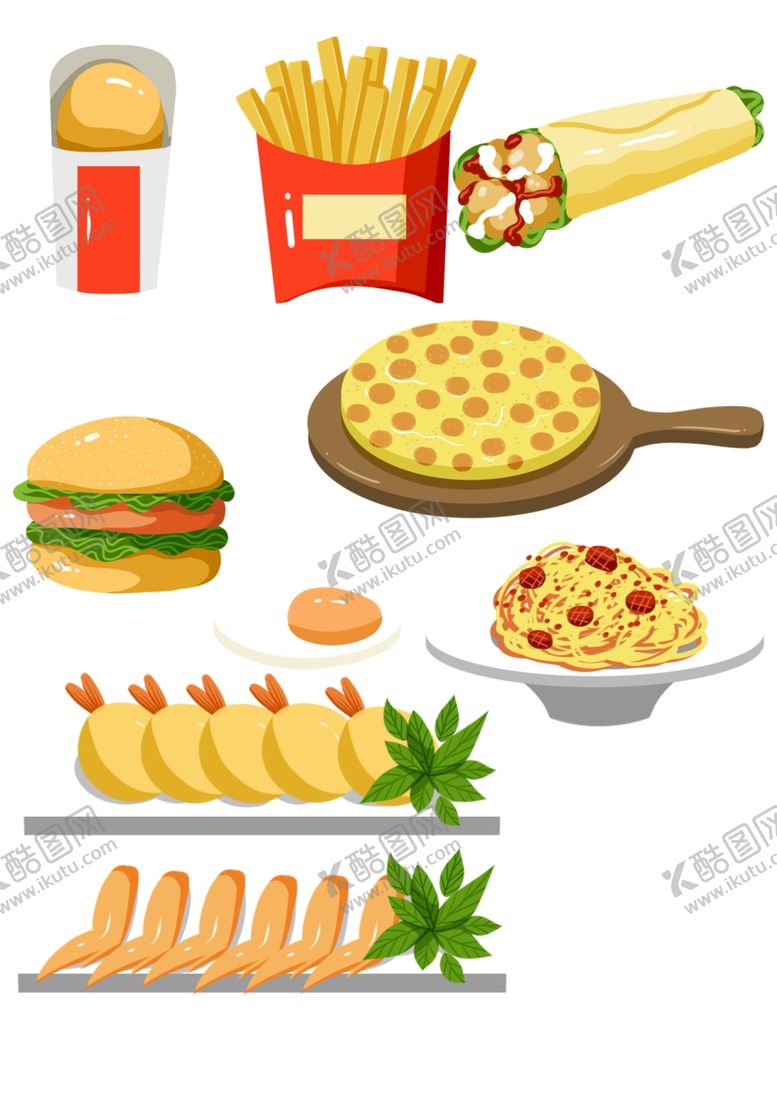 编号：51363402211612243491【酷图网】源文件下载-西餐卡通