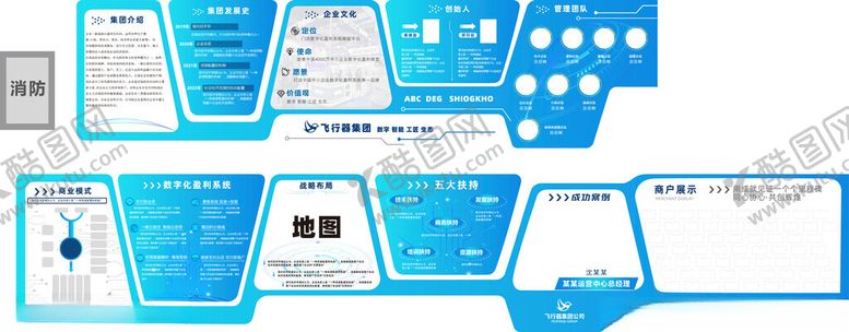 编号：19448605240630273699【酷图网】源文件下载-企业文化展厅立面简介历程文化墙