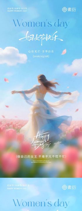 38妇女节女神节清新摄影海报