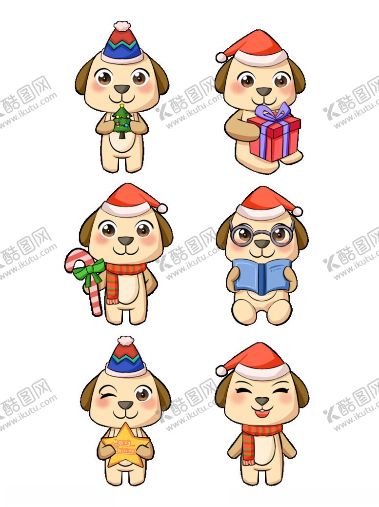 编号：49777711200418526989【酷图网】源文件下载-可爱小狗节日装扮形象