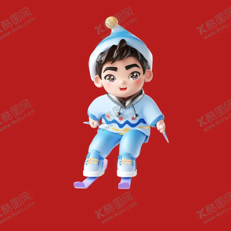 编号：96935901141106475657【酷图网】源文件下载-手绘滑雪人物