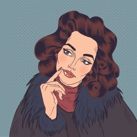 波普插画笑开花的姑娘墨镜妹